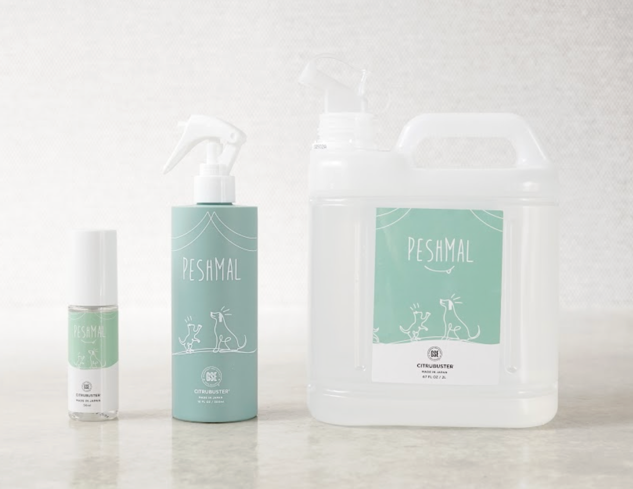ペシュマル 商品ラインナップ（50mL・300mLスプレー・2L）